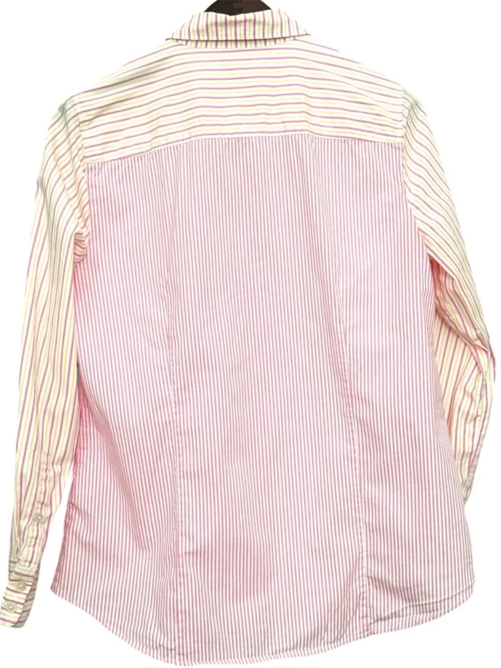 J. Crew Long Sleeve Striped Button Down Shirt Pink Yellow Women’s Medium